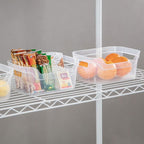 Sterilite 9.5 x 6.5 x 4 Inch Small Open Scoop Front Clear Storage Bin with Comfortable Carry Through Handles for Household Organization (32 Pack)