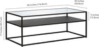 Henn&Hart Ada Coffee Table, 46" Wide, Black