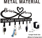 Personalized Couple's Name Key Rack, Wall Mounted Metal Key Holder for Housewarming Gifts,ignent Bedding