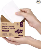 Poesie Travel Laundry Detergent Strips 40 Sheets Liquidless Laundry Soap Sheet for Travel Dorm Home Lavender