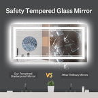 72x36 Inch LED Bathroom Mirror, Backlit and Front-lit,Large Lighted Vanity Mirror with Lights,Anti-Fog,Dimmable,ETL Listed