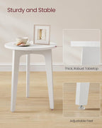VASAGLE MAEZO Collection - Small Side Table, Round End Table, Nightstand with Tapered Legs, Curved Transitions, for Small Spaces, Living Room, Bedroom, Cloud White ULET237WB01S