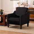 Accent Chair with Soft Armrest, Modern Living Room Chairs, Upholstered Comfy Chair with Cushion, Boucle Pottery Barn Accent Chair Sofa Chair, Single Arm Chair for Waiting Room, Black