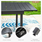 Sophia & William 9 Pieces Expandable Patio Dining Set, Extendable Rectangular Patio Table and Chairs Set for 8, Metal Outdoor Table and Rattan Chairs, All Weather Outdoor Dining Set