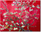 Wieco Art Large Red Almond Blossom Tree Vincent Van Gogh Paintings Reproduction Canvas Prints Wall Art for Home Decor and Wall Decor Classical Flowers Pictures Artwork