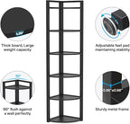 Tribesigns 6 Tier Corner Shelf, 70.9 Inch Tall Corner Bookshelf Small Bookcase Modern Corner Shelving Unit Storage Rack for Living Room, Home Office, Kitchen, Small Space (Black)