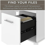 Bush Furniture 60-inch Home Office Desk with Drawers, Large Computer Table with Storage, Transitional Style, Somerset Collection, White