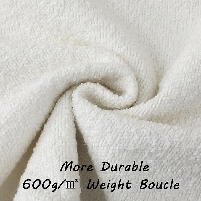 FUTEI Christmas Pack of 2 White Decorative Throw Pillow Covers 16x16 Inch Soft Cozy Solid Boucle Textured Cushion Case,Modern Home Decor for Couch Bed Living Room