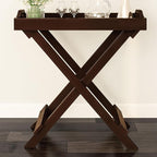 Lavish Home Folding TV Trays Set of 2 - Contemporary Side Table Set with Removable Tray Tops for Food Serving, Decor, or Meals - Portable TV Tables for Living Room, Bedroom, or Home Office (Brown)