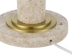 Possini Euro Design Chanterelle 24 1/2" High Mushroom Mid Century Modern Table Lamp Pull Chain Beige Faux Stone Finish Single Brass Dome Shade Living Room Bedroom Bedside Nightstand House Office