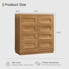 Buffet Cabinet with Storage, Arc Accent Sideboard with 2 Doors and Adjustable Shelves, Large Console Table for Dining Room, Kitchen, Living Room, Oakbrown