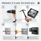 10-Pieces Towel Racks for Bathroom, Matte Black Bathroom Accessory Set, Stainless Steel Black Bathroom Accessories, SUS304 Stainless Steel Wall Mounted, Bath Towel Bar Set