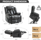 Recliner Chairs for Adults, Power Lift Chair for Elderly, Oversized Bedroom Chair with Massage&Heat, Leather Nursery Glider Chair for Living Room, Sofa Chair Home Theater Seating with Lumbar Support