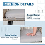 JOIVI 5 Piece Outdoor Dining Set, Wicker Patio Furniture Dining Table and Chairs Set with Cushions for 4 People, Tempered Glass Tabletop with 2.16” Umbrella Hole, for Lawn, Backyard, Garden