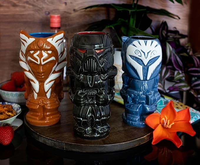 Geeki Tikis Star Wars: The Mandalorian Dark Trooper 18-Ounce Ceramic Mug | Cocktail Tumblers, Beer Mug Glassware For Liquor, Beverages, Pub Drinks, Tropical Drinkware For Home Barware Decor