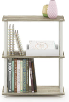 Furinno TURN-N-TUBE Storage Shelves, 3-Tier Book Shelf, Corner Shelf, Toolless Open Shelves, for Organization and Storage, Living Room, Garage, Home Office, Sonoma Oak