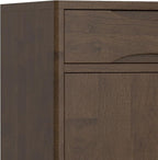 SIMPLIHOME Harper Solid Hardwood 40 inch Wide Mid Century Modern Entryway Storage Cabinet in Walnut Brown for The Living Room, Entryway and Family Room
