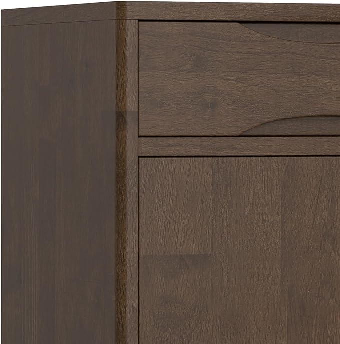 SIMPLIHOME Harper Solid Hardwood 40 inch Wide Mid Century Modern Entryway Storage Cabinet in Walnut Brown for The Living Room, Entryway and Family Room