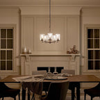 Kichler Winslow 19.75" Chandelier in Olde Bronze®, 5-Light Chandelier for Dining Room, Living Room, or Bedroom, Clear Seeded Glass, (19.75" W x 16" H), 44030OZ