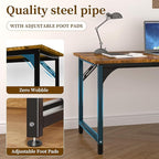 47'' Computer Desk with Deeper Desktop, Home Office Desk Workstation with Sturdy Metal Frame, Modern Simple Desk for Gaming Studying Writing,Rustic Brown