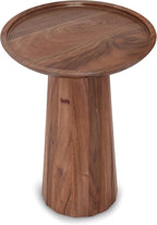 SIMPLIHOME Dayton SOLID ACACIA WOOD 13 inch Wide Round Contemporary Wooden Accent Table in Light Cognac, Fully Assembled for the Living Room and Bedroom