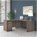 Bush Business Furniture Studio C L Shaped Desk with Mobile File Cabinet and Return, 60W x 30D, Modern Hickory