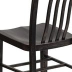 Flash Furniture Commercial Grade Black-Antique Gold Metal Indoor-Outdoor Chair