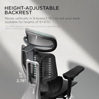 Hbada E3 Pro Ergonomic Office Chair, Big and Tall Office Chair - with 3-Zone Dynamic Lumbar Support, 4D Adjustable Headrest, 6D Adjustable Armrests, Swivel, Black(No Footrest)
