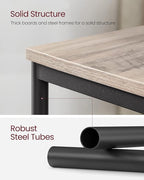 VASAGLE Side Tables Set of 2, Small End Table, Nightstand for Living Room, Bedroom, Office, Bathroom, Greige and Black ULET272B02