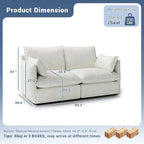 Cloud Modular Sectional Sofa, Waterproof Down Filled Sectional Sofa, High Backrest Loveseat Sectional Couches for Living Room, Modern Modular Couch with Removable Cover, Cream White