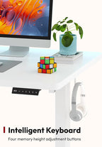 SANODESK Electric Standing Desk 60 x 24 Inches Whole-Piece Desktop Height Adjustable Stand Up Desk w/6-Button Controller Ergonomic Computer Desk for Home Office, White Frame + White Tabletop