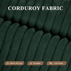 Modular Sectional Sofa with L-Shape Chaise,Cloud Sectional Modern Sleeper Couch with Deep Seat,Sponge Compression Sofas No Assembly Required(Green-Corduroy Fabric) 1PCS