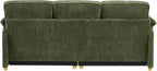 ONBRILL 86.6" Corduroy Couches for Living Room, Comfy 3 Seater Sofa with Pillow-Top Armrest & Dual-Layer Cushions, Mid Century Modern Couch for Bedroom, Apartment, Green
