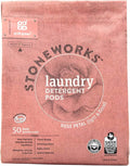Grab Green Stoneworks Natural Laundry Detergent Powder Pods, Rose Petal, 50 loads