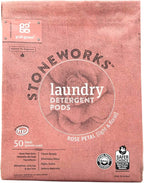 Grab Green Stoneworks Natural Laundry Detergent Powder Pods, Rose Petal, 50 loads