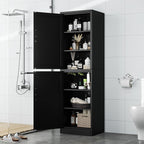 Metal Locker Tall Narrow Storage Cabinet, 67" H Locking Tool File Cabinets Snack Locker Organizer for School Classroom,Bedroom,Gym Home Office,Entryway and Hallway (20" W 2Door Black)