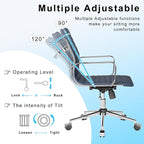 Office Chair Swivel Seat with Armrests and Wheels Comfortable Adjustable Gaming Seat for Adults Heavy Duty Work Chair for Home Office ，Navy, 22.83in Seat