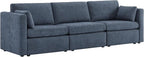 CHITA Oversized Modular Sectional Convertible Fabric Sofa Set, FSC Certified Extra Large Sectional Deep Seat Couch for Living Room,112 inch Width,3 Seat Modern Modular Sofa, Blue