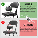 4 Pack Folding Chairs with Padded Cushion & Back, Padded Folding Chairs for Home, Office, Indoor, Outdoor Events (Black, 4 Pack)