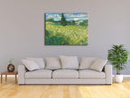 Wieco Art Abstract Large Canvas Wall Art Prints Green Field 1889 by Van Gogh Famous Oil Paintings Reproduction Artwork Stretched Landscape Picture for Home Decor Office Decoration