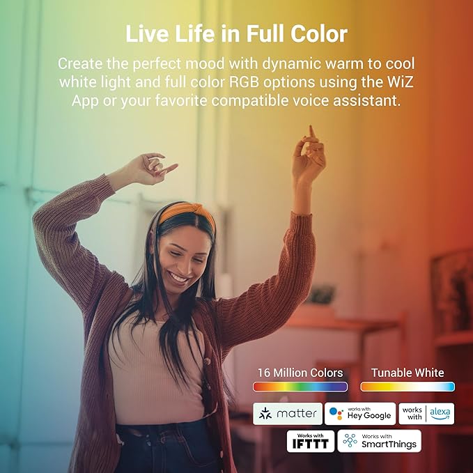 HALO 4” Smart Wi-Fi Slim Canless Recessed LED Downlight Powered by WiZ Pro, Dimmable Full Color with Smart Home Integration - HLB4069WZRGBWMWR