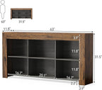 LITTLE TREE Console Table with Storage, 63-Inch Narrow Long Sofa Table, Entryway Table with 6 Cubes, Farmhouse Storage Shelves for Entryway, Living Room