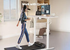 YDN Electric Standing Desk Adjustable Height, 55 x 24 Inches Stand up Desk with Cable Management, Home Office Desks with Splice Board & White Frame, White Top