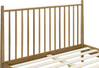NTC Inno Wooden Bed Frame with Headboard, Solid Oak and Rubber Wood Foundation with Silent Slats and Wood Central Supports, 1000 Lb Capacity, Effortless Assembly, Queen - Teak Look