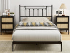 Metal Twin Size Headboard - Adjustable Height - Victorian Farmhouse Style, Steel Twin/Twin XL Headboard Only for Bedroom, Easy Assembly, Black