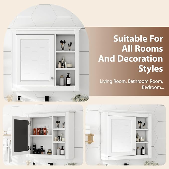 30" Bathroom Vanity with Matching Medicine Cabinet, Modern Sink Storage Cabinet with Drawers, Soft Closing Doors and Shelf, Bathroom Vanities with Sink & Mirror