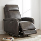Watson & Whitely Recliner Chair, Zero Wall Reclining Sofa Chair W Power Headrest Type-C Charger, Small Faux Leather RV Recliners Home Theater Seating for Living Room, Chocolate