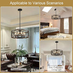 Semi Flush Mount Ceilnig Light,6-Light Farmhouse Chandelier Rustic,Modern Light Fixture Ceiling Mount Round Metal Vintage Chandelier Dining Room Light Fixtures for Kitchen