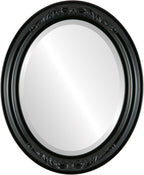 OVALCREST Oval Beveled Wall Mirror for Home Decor - Florence Style - Gloss Black - 40" x 28"