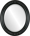 OVALCREST Oval Beveled Wall Mirror for Home Decor - Florence Style - Gloss Black - 32" x 26"